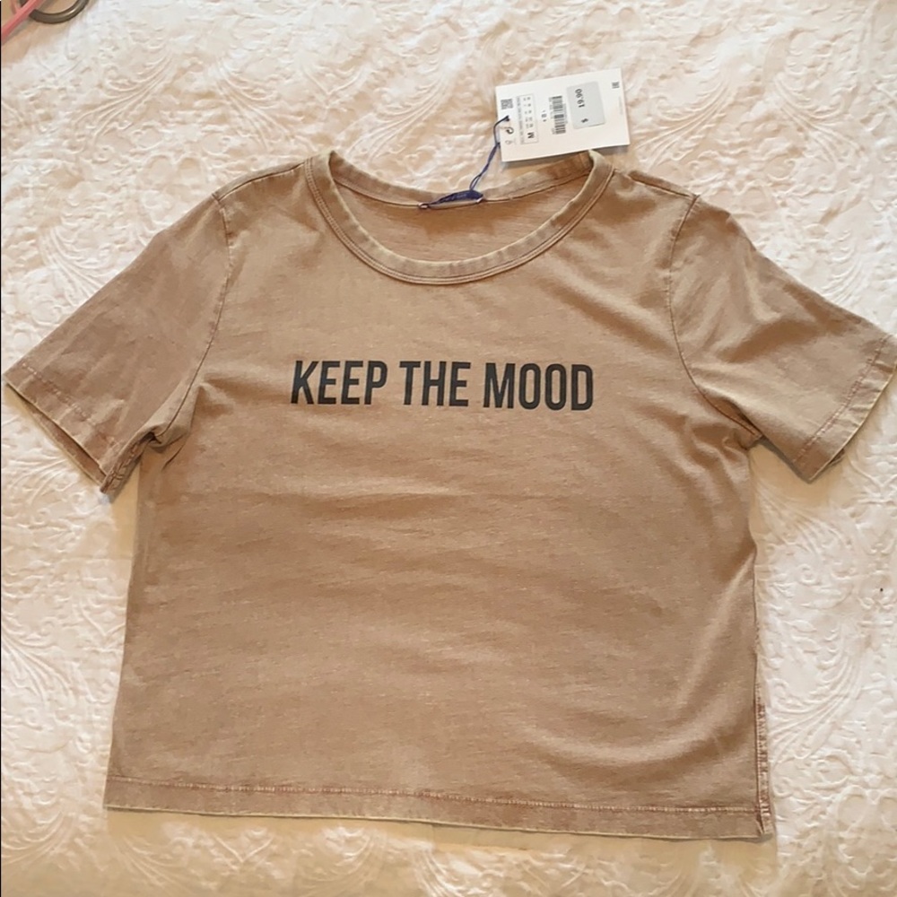 Zara “Keep the Mood” basic tee